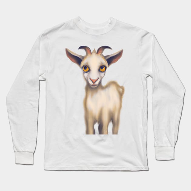 Cute Goat Drawing Long Sleeve T-Shirt by Play Zoo